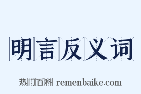 明言反义词是什么意思的图片